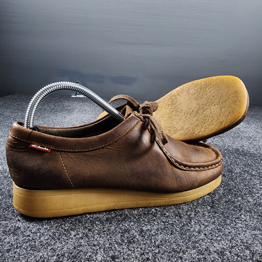 Clarks Padmora Wallabee Oxfords Women 8.5 Brown Leather Lace Up Loafers
